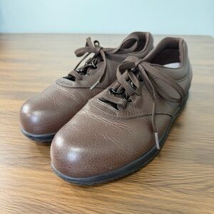 SAS Women's Liberty Slip‎ Resistant Lace-up Brown Leather Sneakers Sz 9.5